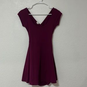 maroon tight dress with open cross cross back